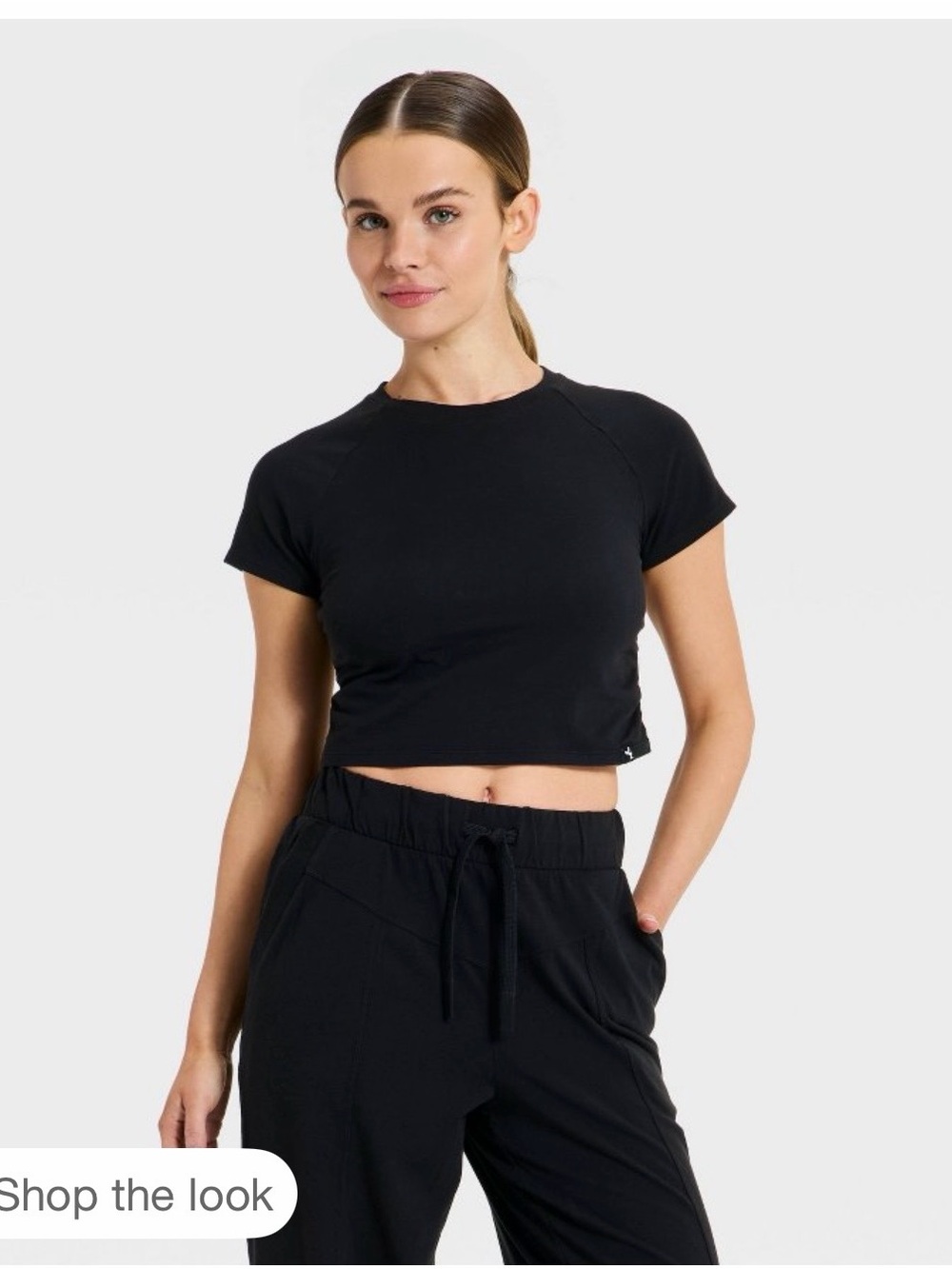 JoyLab Black Short Sleeve Cropped Tee